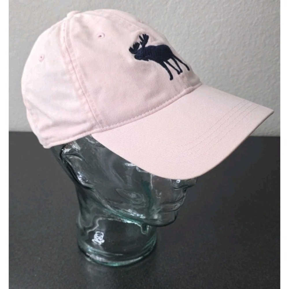 Abercrombie And Fitch Hat Strap Back Pink Navy Moose Logo Y2K Preppy Active Golf
